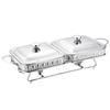 Rectangular Glass Alcohol Stove 1.8L Double-connected Food Heating Container Restaurant Daily Alcohol Pot