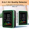 6 in 1 Luftqualitätsmonitor Tragbarer Temperatur-Feuchtigkeits-PM2.5-HCHO-TVOC-CO2-Detektor Genaues Kohlendioxidmessgerät für