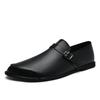New Designer Loafers for Men Solid Color Casual Shoes Genuine Leather Slip on Flats Fashion Male Business Shoes Driving Footwear