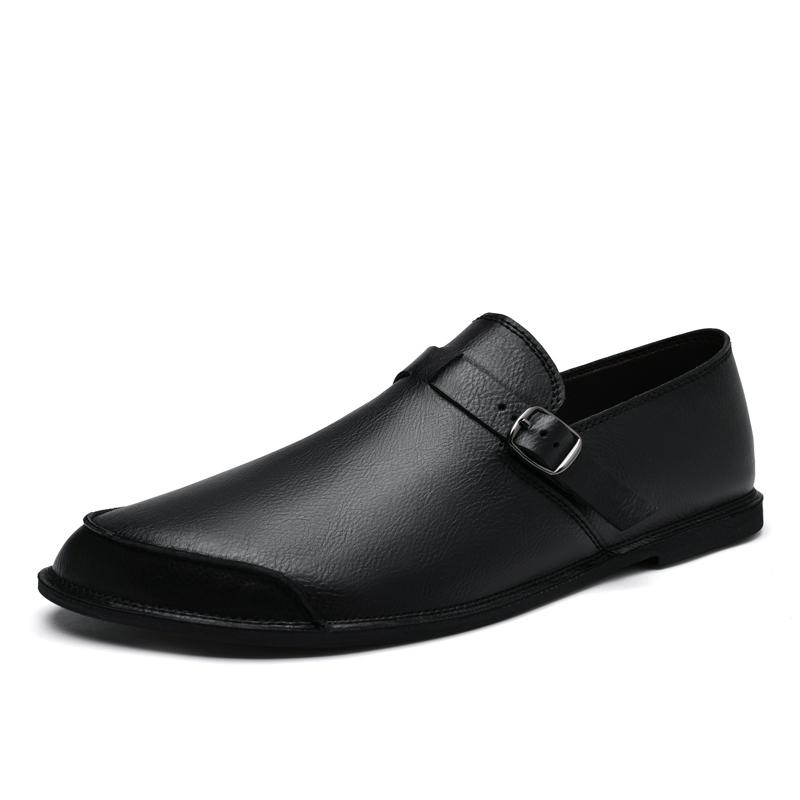 New Designer Loafers for Men Solid Color Casual Shoes Genuine Leather Slip on Flats Fashion Male Business Shoes Driving Footwear