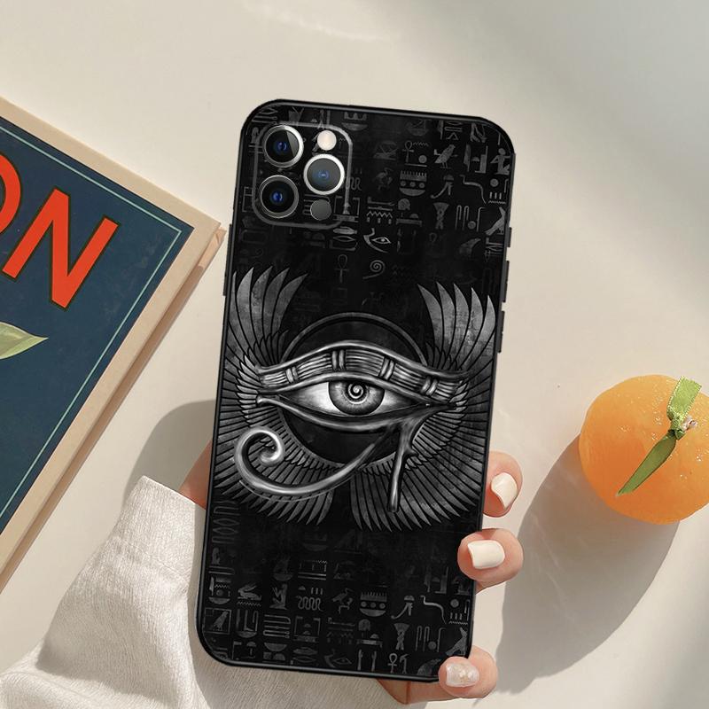 Sacred Eye of Horus Egypt Fresco Funda Case For iPhone 14 15 16 Pro Max 11 12 13 Pro Max Mini XR 16 15 Plus 16e Phone Cover