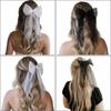 Épingles à cheveux avec nœuds délicats Bijoux de cheveux pour filles Voile élégant avec perles pour enfants Cosplay d'Halloween Mariée Accessoires de mariée