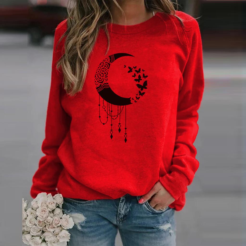 Winter Womens Casual Tops Ladies Print Sweatshirt Blouse Tee Sweater