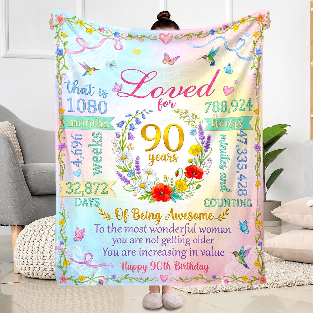 Vintage 1936 Anniversary Greetings Flannel Blanket-Soft and Suitable for Sofas,Beds,Offices,Travel,All Seasons,Great Gift for Holidays and Birthdays.