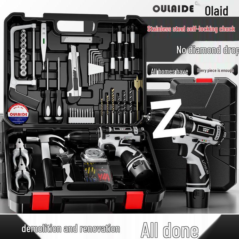 Cordless Lithium Electric Drill and Screwdriver Tool Set
