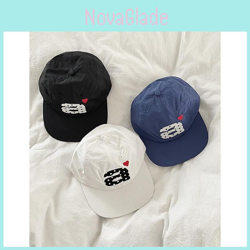Original Design Summer Breathable Baseball Cap With Heart Embroidery For Women
