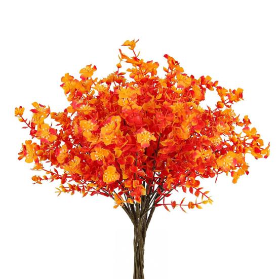 Fall Artificial Flower 7 Fork Realistic Fake Plastic Flower Home Office Wedding