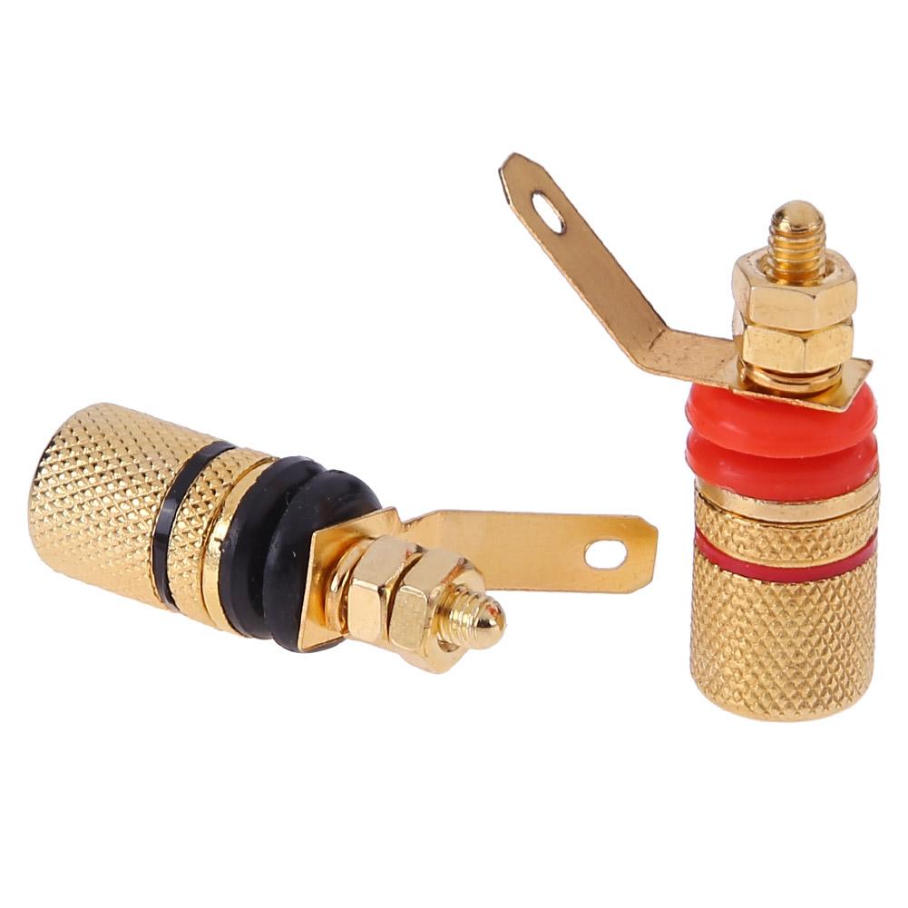 10-2pcs 42mm Gold Plated Speaker Terminal Binding Post Amplifier Plug Socket Connector Suitable For 4mm Banana Plugs Connector