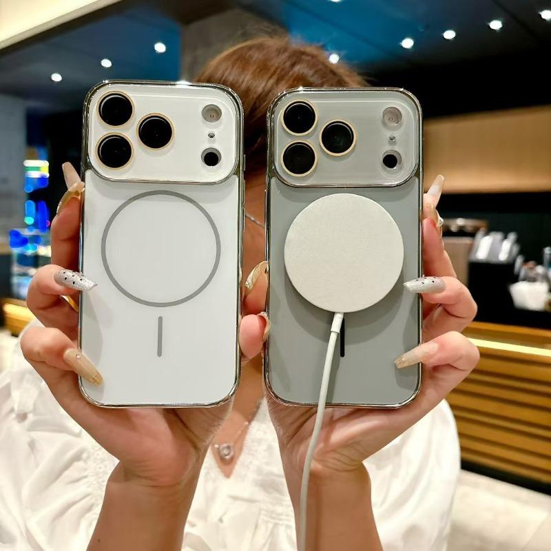Luxury Crystal Lens AG Frosted Magnetic Case For iPhone 17 Air 16 15 14 13 12 11 Pro Max Plus For Magsafe Wireless Charge Cover