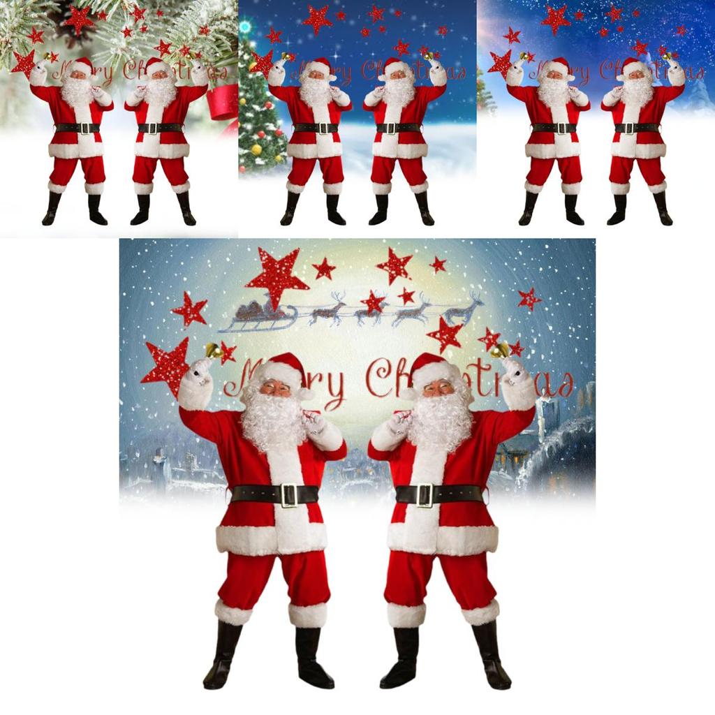 Luxurious Velvet Santa Claus Costume For Adults With Complete Accessories Set