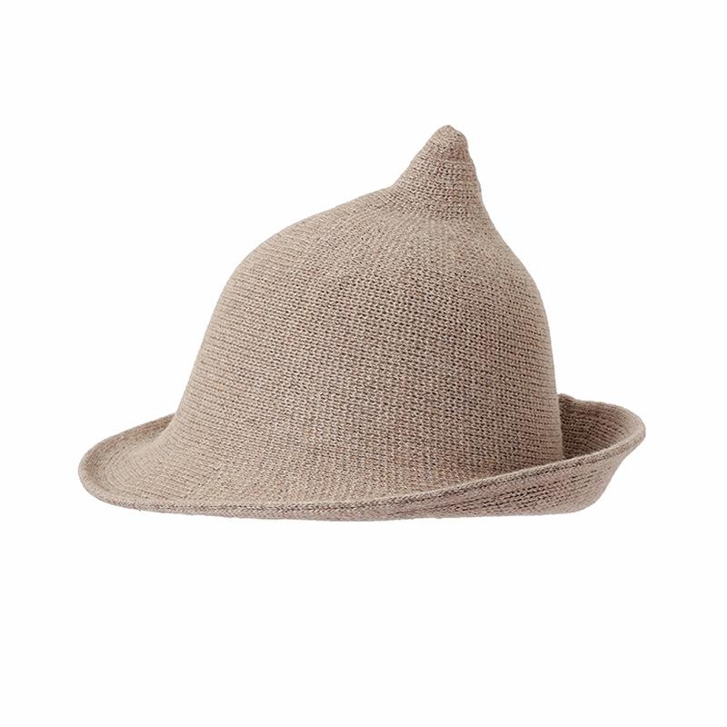 Halloween Hat Witch Hat Foreign Trade Foldable Wool Knitted Hat Pointed Witch Hat Tide