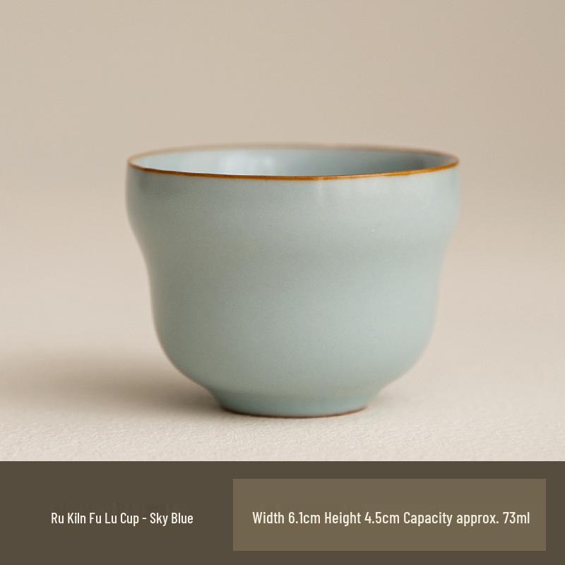 Ru Ware Crackle Glaze Tea Tasting Cup - High-End, Cultivatable Chinese Masterpiece