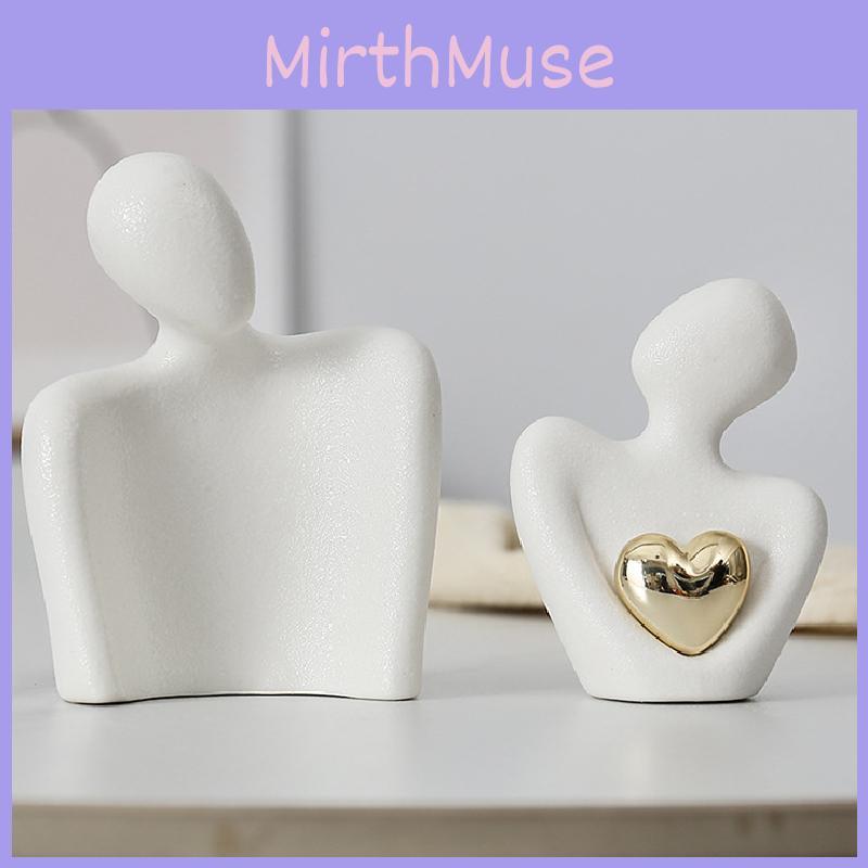 Couple Hug Ceramic Love Statue Mini Hugging Sculpture Romantic Figurine Lover