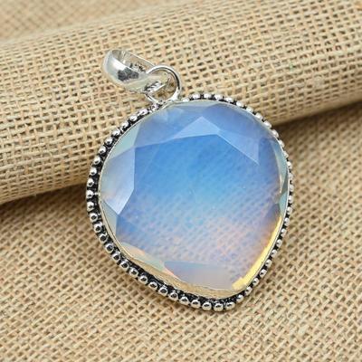 Milky Opal Gemstone 925 Sterling Silver Handmade Jewelry Anniversary Gift Pendant For Her