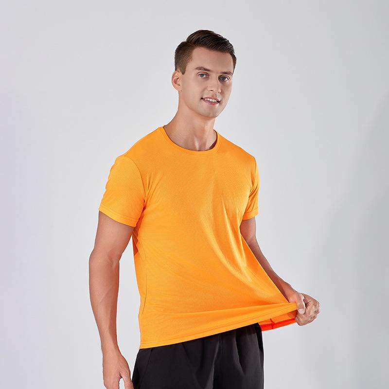 Unisex Quick-Dry Short Sleeve Running T-shirt - Solid Color Sportswear