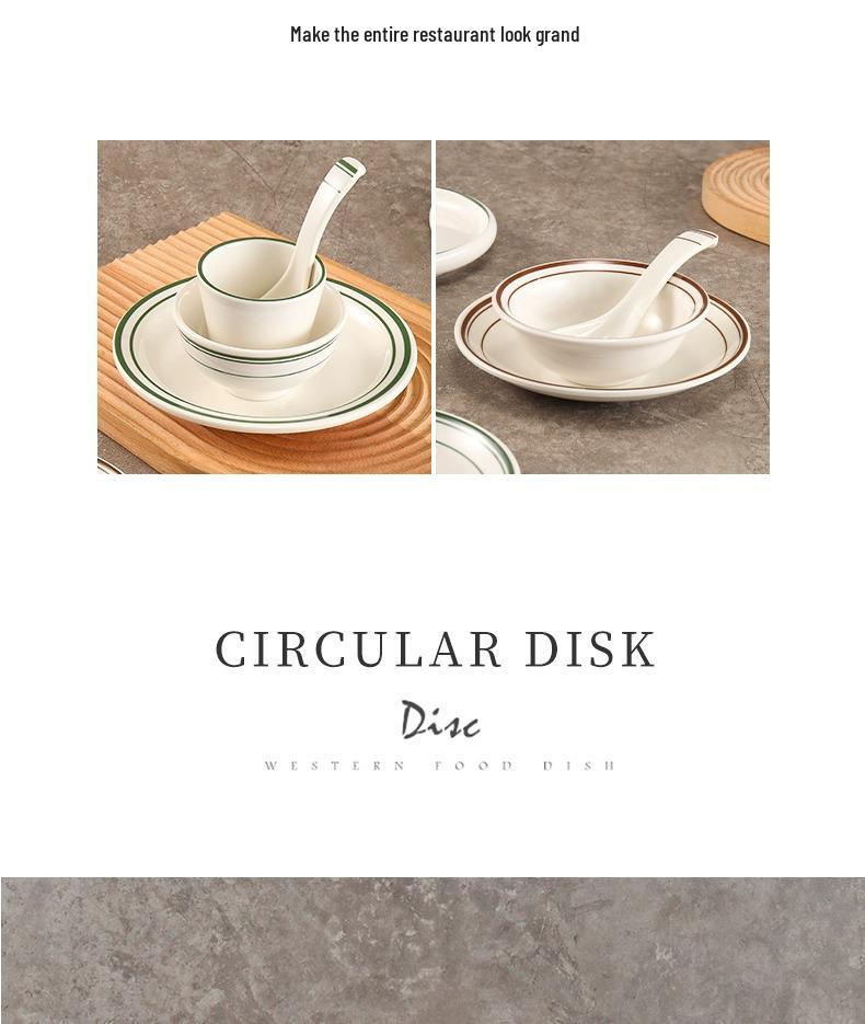 Melamine Four-Piece Table Set: Imitation Porcelain Plastic Bowls & Plates for Restaurants and Hotels