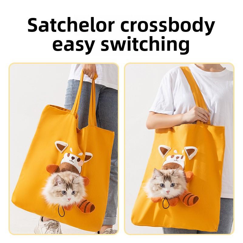 All Seasons Go Out Pet Bag Cat Probe Messenger Bag Dog Cute Animal Canvas Bag Cat Bag Handbag