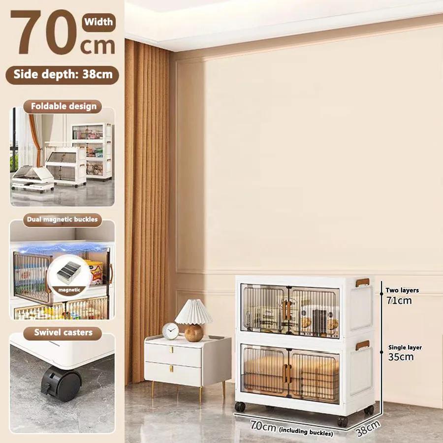 50/60/70/80CM Foldable Sundries Cabinet Dustproof Storage Wardrobe Home Organization Solution