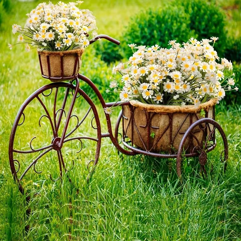 1-10Sets Resistant Artificial Daisies Flowers Fake Foliage Shrubs for Window Box Hanging Farmhouse Indoor Outdoor Decor