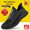 Men's Breathable Steel Toe Work Shoes - Anti-Smash, Anti-Puncture, Lightweight, Soft Sole, Wear-Resistant for Construction Sites