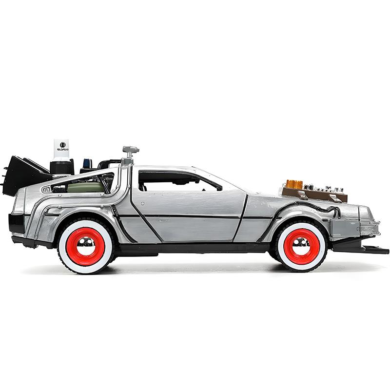 JADA 1/32 DMC-12 DeLorean DMC I II III Back To The Future Time Machine Mr.Fusion Diecast Toy Vehicle Car Model