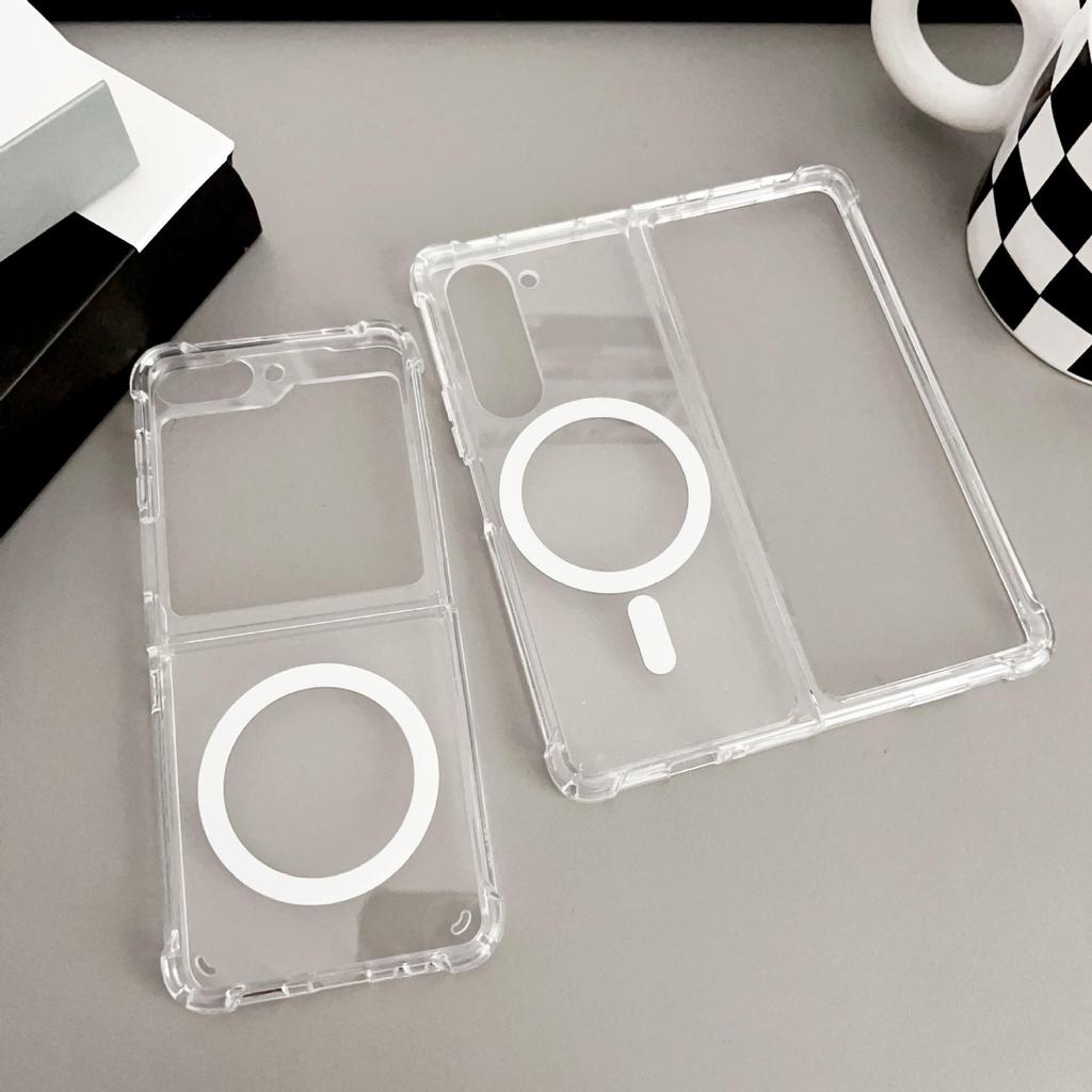 Samsung Z Flip Series Magnetic Transparent Drop-Proof Case