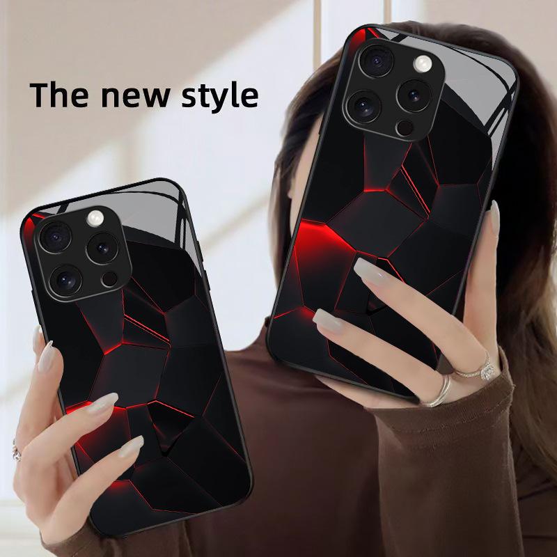 Geometric Lingguang Phone Case Is Suitable for iPhone 17 16 15 14 13 12 11 Pro/Max/Plus Anti Drop and Shockproof Back Cover