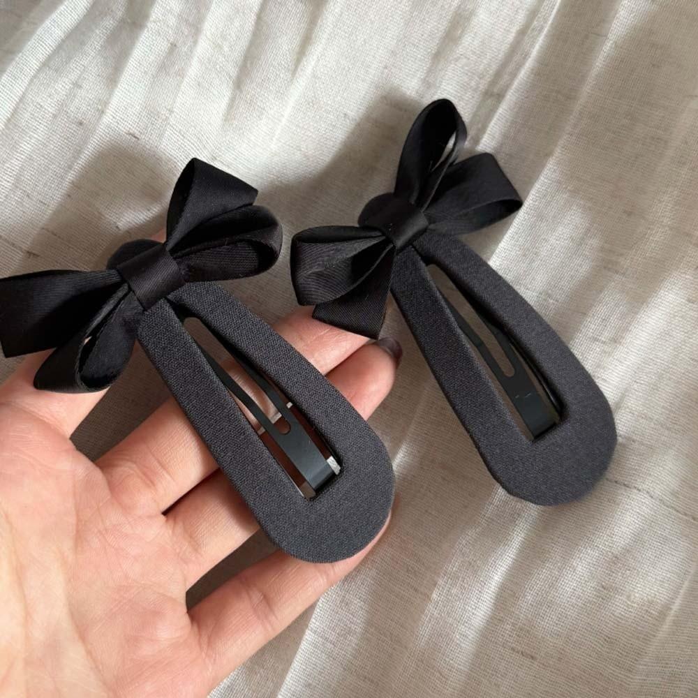 Zinc Zinc Alloy Plaid Bow Hairpin Polyester Korean Barrettes Headwear Bownot Hair Clip Side Clip