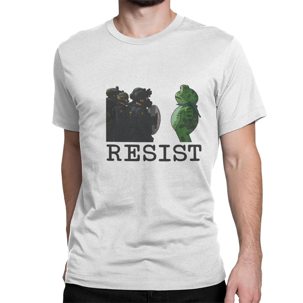 Portland Frog Resist T Shirt Men Pure Cotton Fun T-Shirt Round Collar  Tees Short Sleeve Clothing 6XL