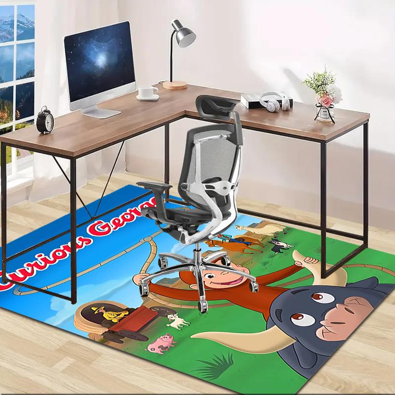 1pc Curious George (2) Design Area Rug - Non-Slip, Soft & Cozy Floor Mat for Living Room, Bedroom, Office - Indoor/Outdoor Decorative Carpet