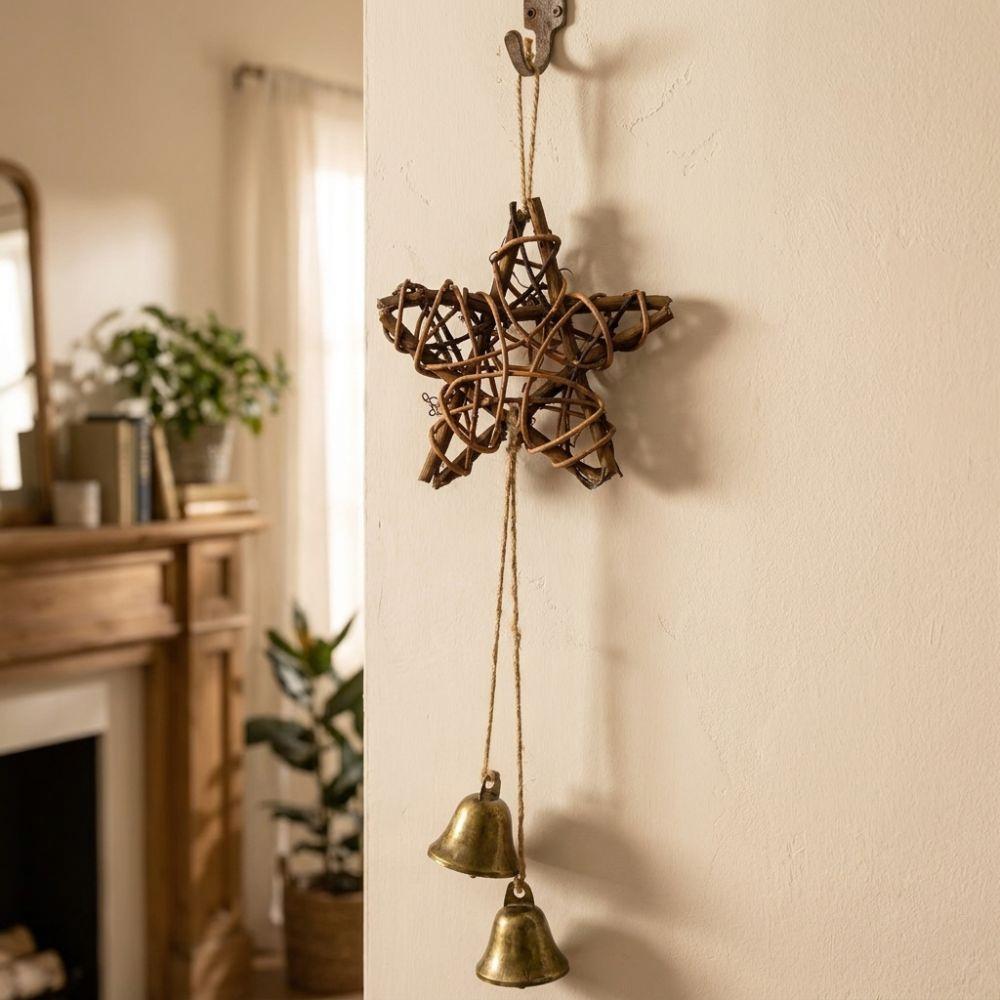 Five-pointed Star Vintage Bell Pendant Pastoral Style Door Hanging Hanging Star Decoration Eaves