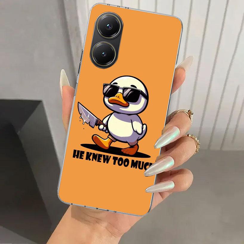 Funny Cute Yellow Duck You Phone Case for Xiaomi Poco X5 X6 X7 Pro F7 Ultra M7 Redmi 15 15C 13 13C 12 12C 10 10A 10C 9 9A 9C 9T