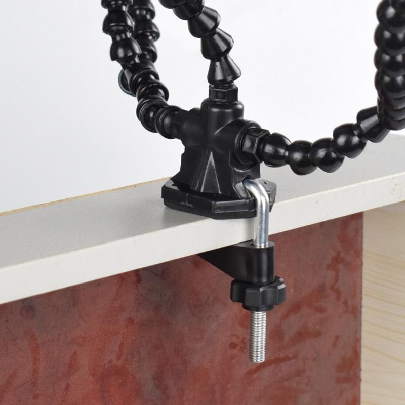 Všestranný pomocník pro pájení - třetí ruka s 3 flexibilními husími krky a klipy, ideální pro pájení a kutilství