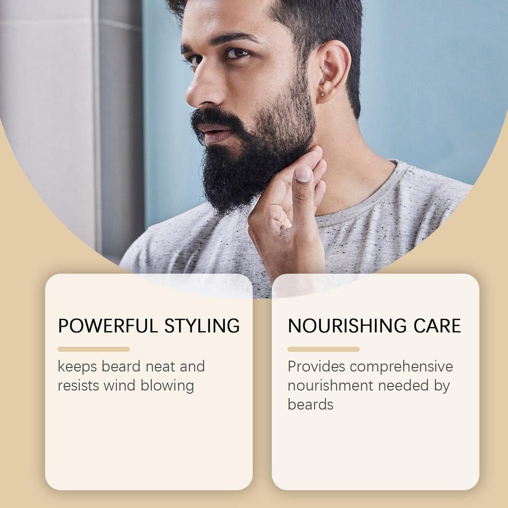 60g Men's Beard Grooming Wax – Moisturizing Styling Wax for a Shiny, Braided Beard Look. Travel-friendly Size.