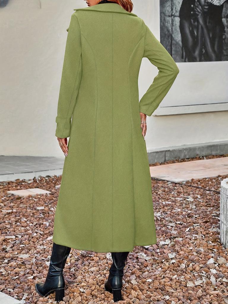 Fashion Autumn Winter Double Button Warm Wool Coat Overcoat