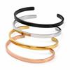 Sofort versandfertig Auf Lager 4 MM Breite Edelstahl 18 Karat Goldbeschichtet Manschettenarmbänder für Damen Schmuck