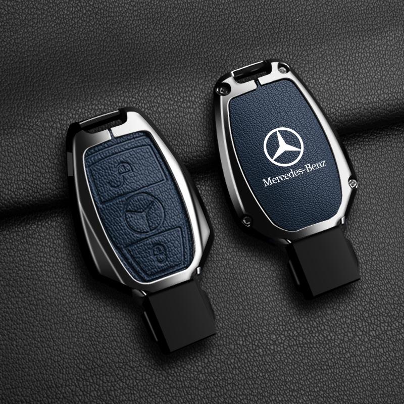 Zinc Alloy Leather Car Key Case Cover Holder Shell Protector For Mercedes Benz A B C S Class AMG GLA CLA GLC W176 W221 W204 W205