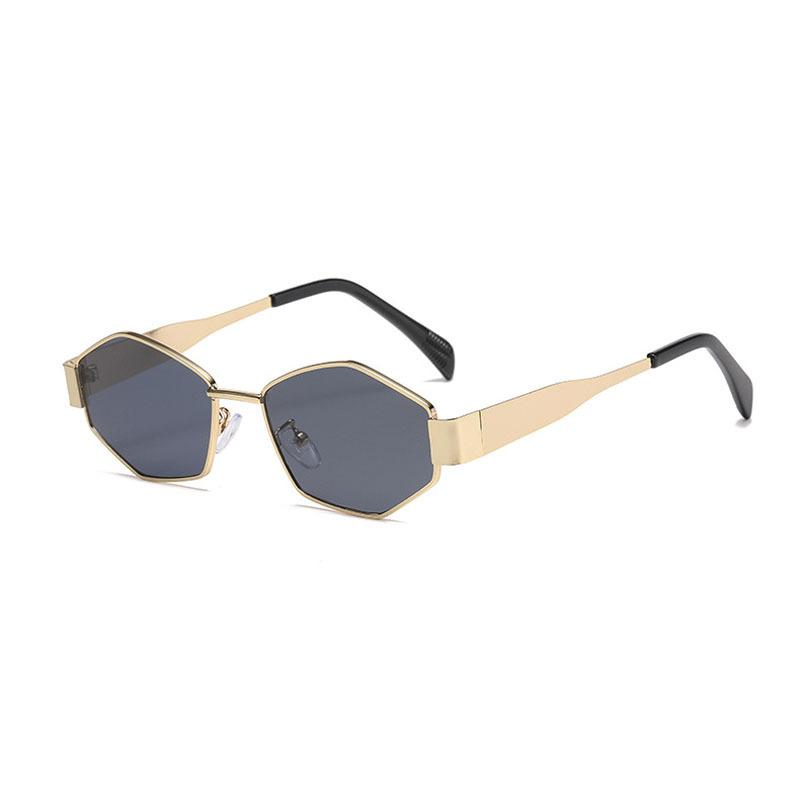 European and American metal sunglasses fashion glasses versatile polygon men s and women s same sunglasses