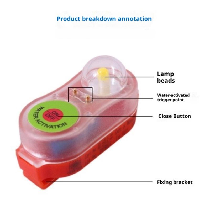 Waterproof LED Life Jacket Light Seawater Activated Safety Emergency Lamp with Long Battery Life for Marine Outdoor Use
