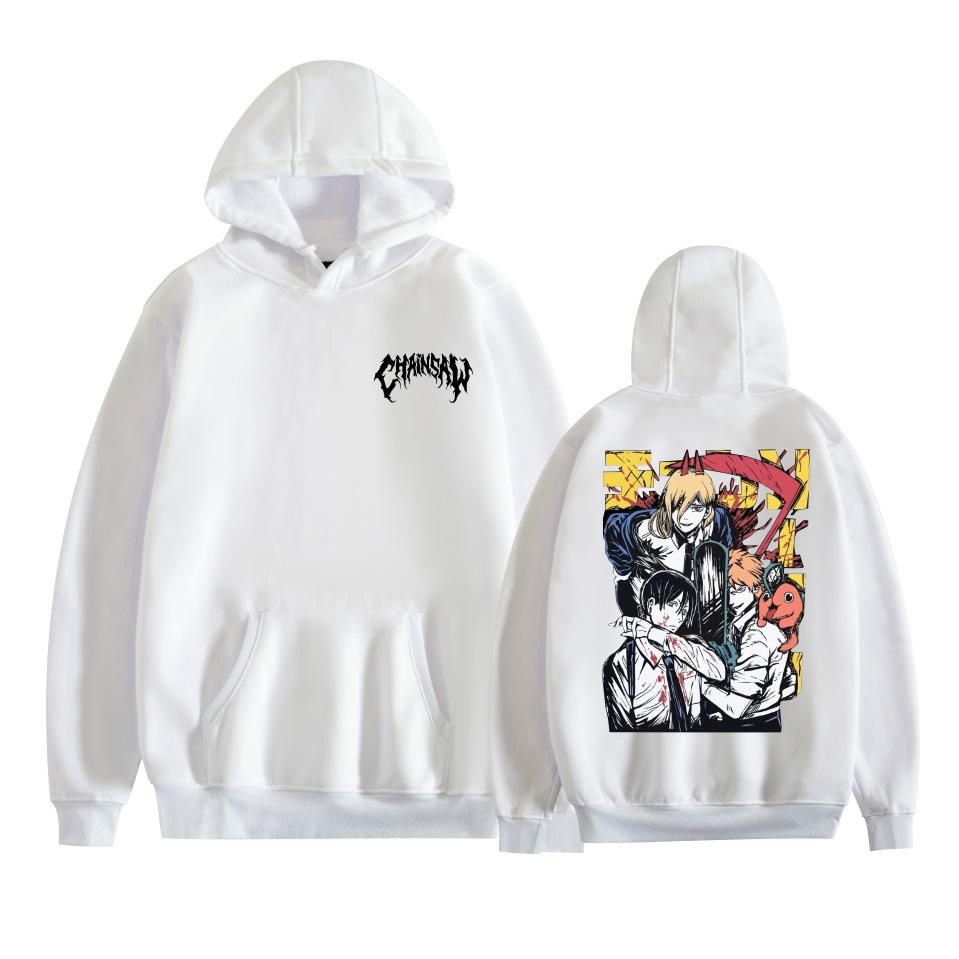 Mens Womens Hoodie Chainsaw Man Anime Hoodies Streetwear Casual Cartoon Printed Hooded Pullover Sweatshirts