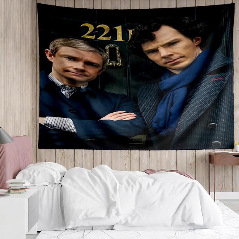 Sherlock Print Tapestry, Backdrop, Easy Setup, Ideal for Bedroom, Office & Living Room, with Aesthetic Wall Hanging Decor.
