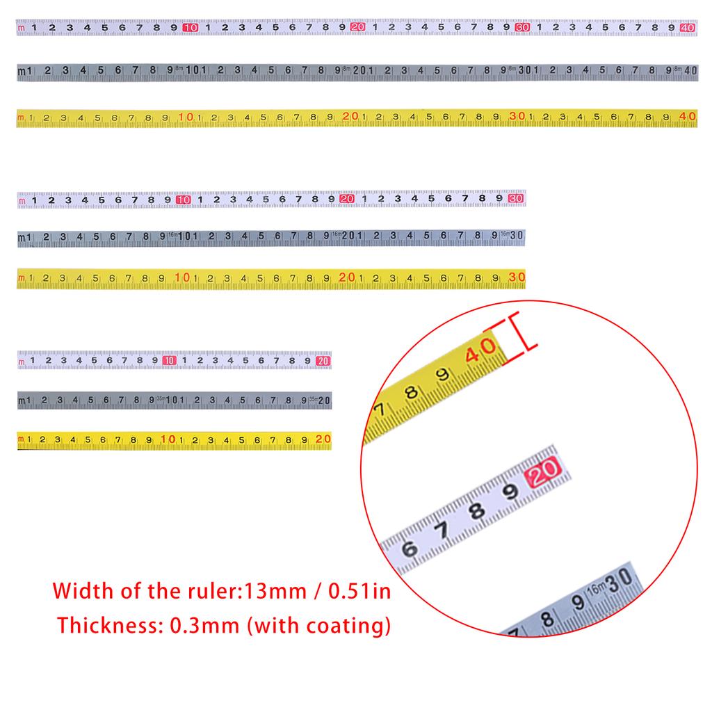 20/30/40cm Measurement Tool Portable Soft Tape Measure Adhesive Flexible Tape Measure Measuring Ruler High Precision