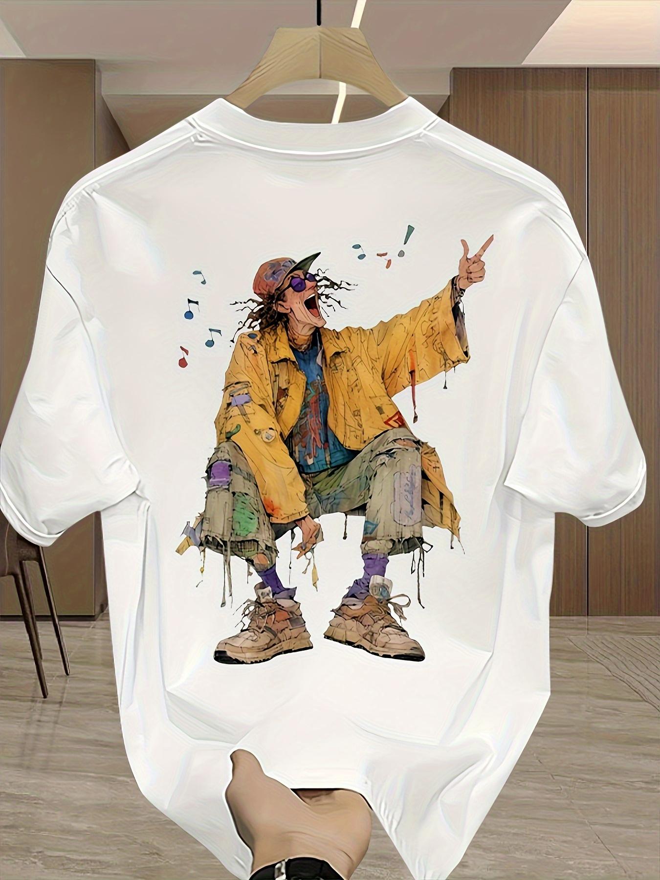 

Summer Adult Mens 100 Cotton Pattern Tshirt Energetic Street Fashion Design Casual Daily Fit Suitable Women Soft Loose Fit 4XL