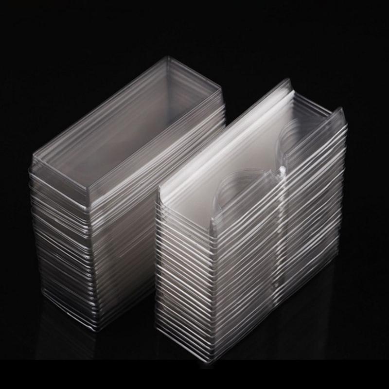 50Pcs Lash Trays Plastic Triangletransparent Mink Lash Holder Eyelash Tray