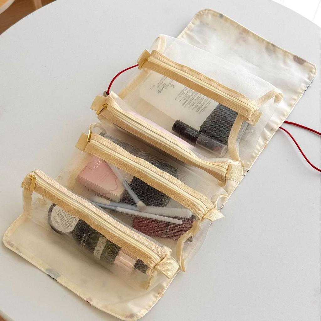 Adorable Bear Cosmetic Travel Bag: Compact, Large-Capacity, and Foldable for Students