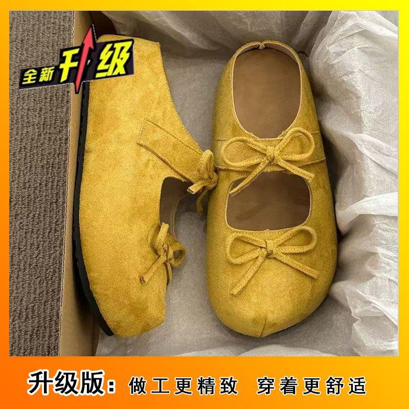 

Стильные и простые удобные туфли на платформе с пряжкой от ветра, женские туфли с круглой головкой и мягкой подошвой, тапочки-мешки, новинка 2025 года 40