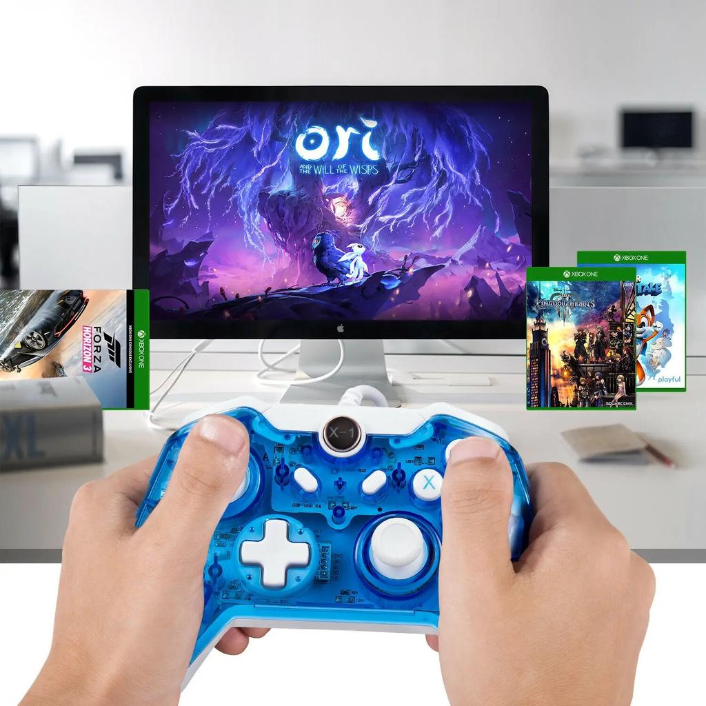 Mando de Juego USB con Cable Gamepad Joystick para Xbox One/One S PC Windows USB Plug and Play Gamepad con Doble Vibración