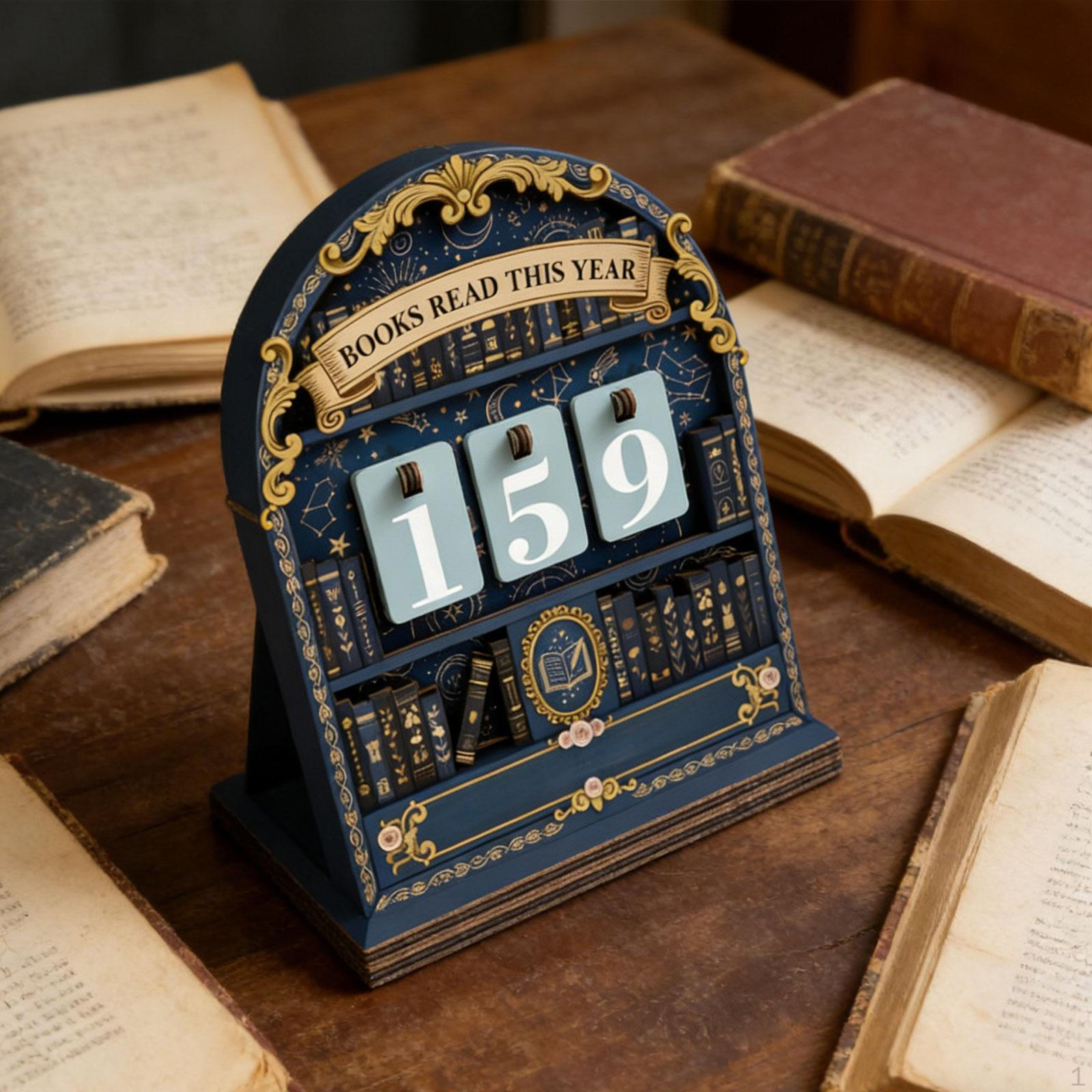 

Book Read Counter, Books Read Sign, Reading Path Sign for The Library синий
