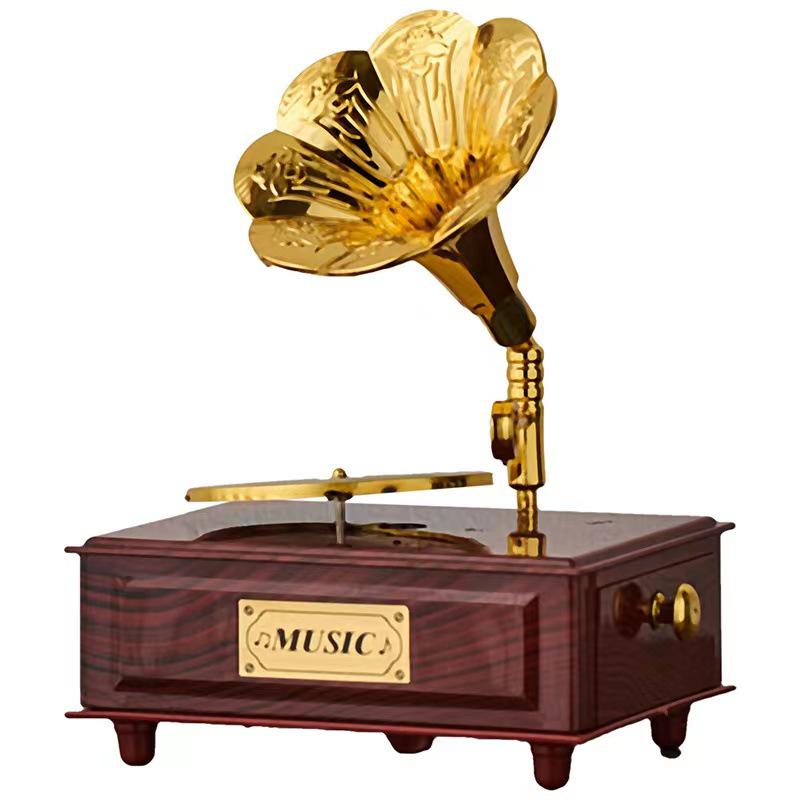 European Retro Vinyl Record Phonograph Music Box - Home, Bar & Cafe Decorative Ornament