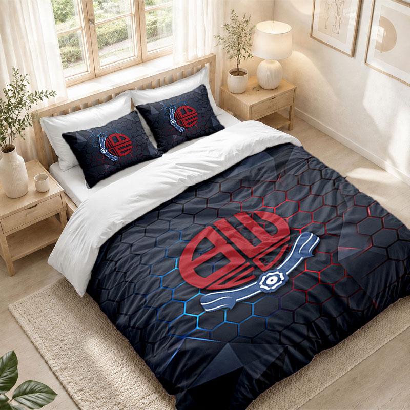 Ensemble de literie 1 housse de couette 2 taies d'oreiller Imprimé Bolton Wanderers FC Chambre Décoration de la maison